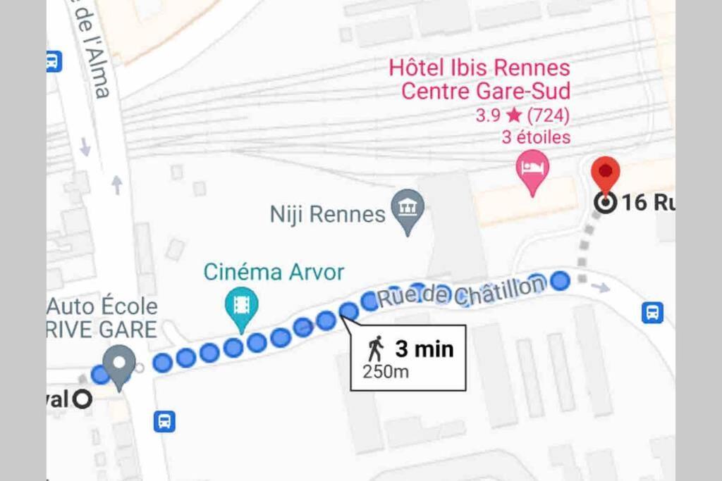 Le Travel, Studio Cosy Aux Pieds De La Gare Rennes Eksteriør bilde